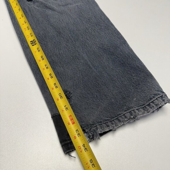 Vintage Anchor Blue Baggy Jeans Mens 32x43 Distressed Patchwork Y2K Skate - Picture 16 of 16